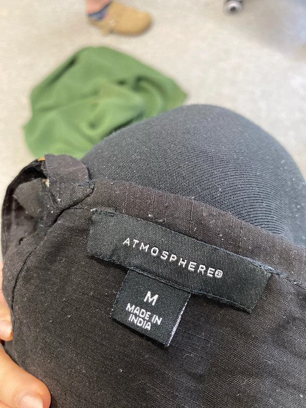 Stunning atmosphere black beaded semi sheer beach summer dress UK M JB001