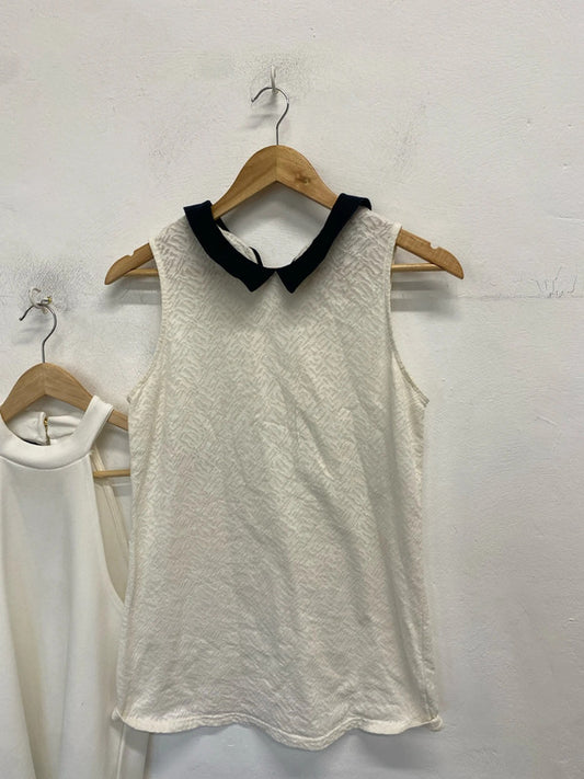 Lovely duo of cute white Halterneck tops new look next UK 10 SW001 #17