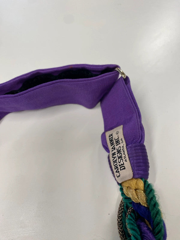 Vintage Carolyn Tanner Purple Green Gold Plait Belt Length 39 Inches TC002