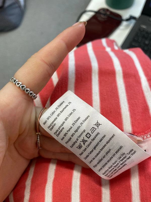 Lovely joules pink white stripe long sleeve top UK 14 NN001