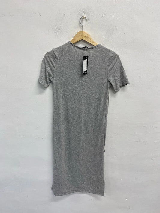 Lovely boohoo casual grey t shirt dress maxi UK 10 KS002