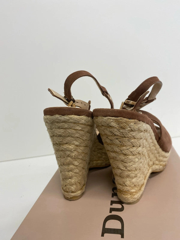 Fabulous Dune Tan espadrille wedge UK6 occasion parties NN001