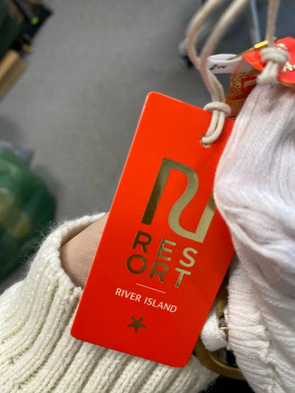 Lovely river island white beach cover with gold pattern back UK S KM004