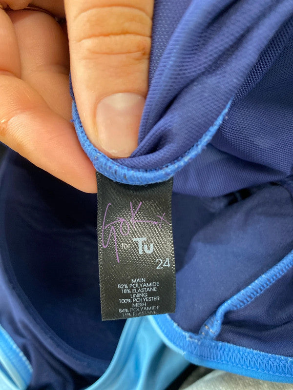 Fabulous Tu blue one piece swimsuit uk 24 NC001