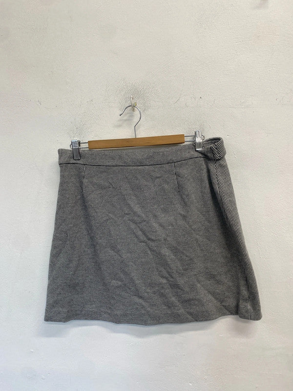 Gorgeous tu houndstooth skirt black white mini UK 16 LB010