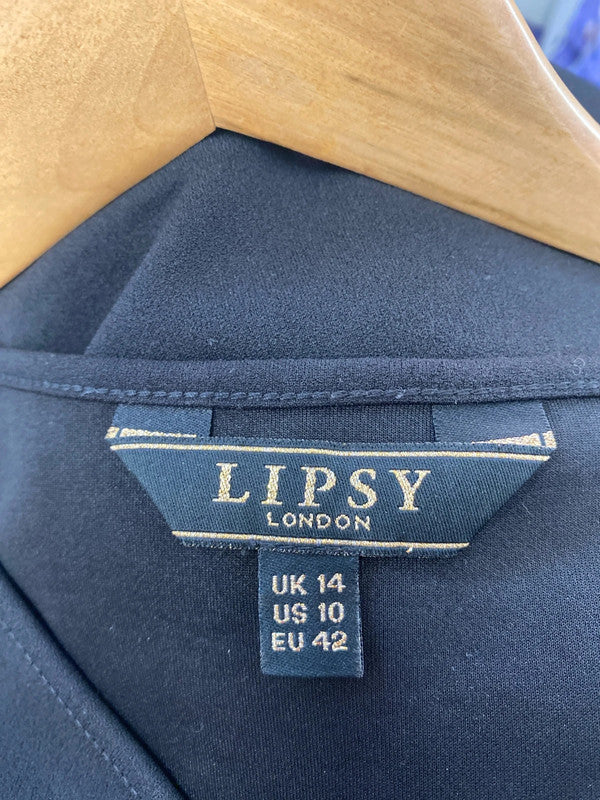 Fabulous Lipsy Black classic skater dress Uk14 GW001