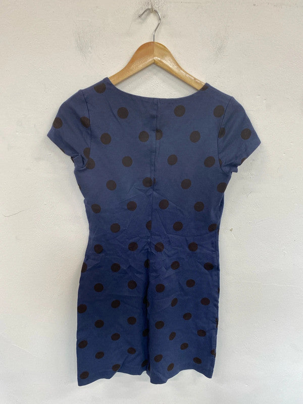 Boden Lovely Navy Polkadot Mini Dress UK 8 MM005