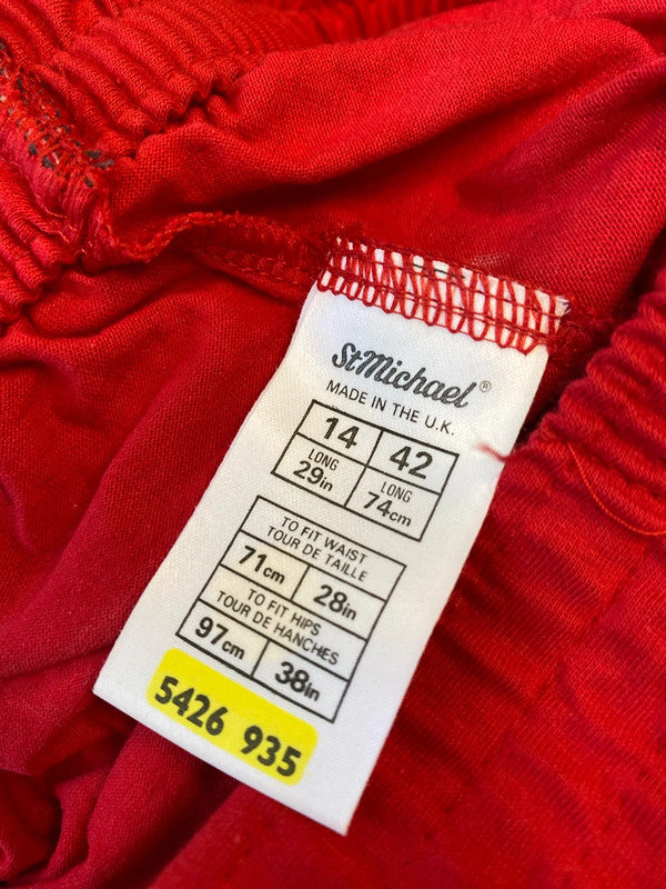 Fabulous midi skirt red flared vintage St Michael uk12/14 EC003