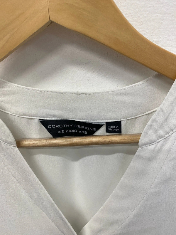 Dorothy Perkins Stylish White Loose Fit Top UK 12 LD001