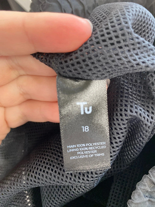 TU Stylish Black Wide Leg Trousers UK 18 LG004