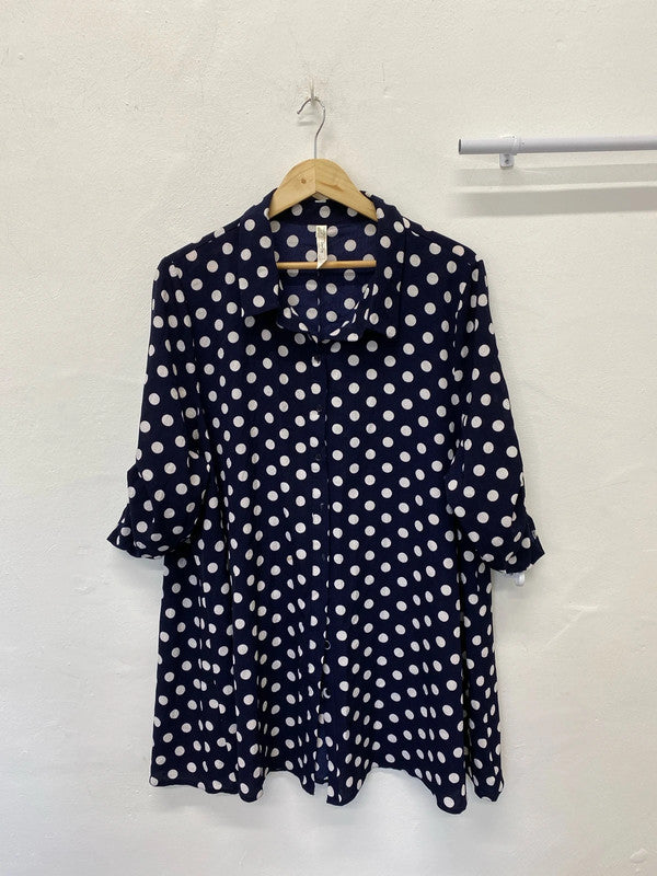 Fabulous Stella Morgan crepe spot shirt tunic Uk16 IM001