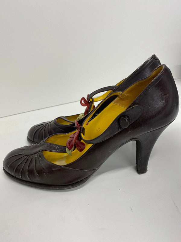 Lovely classic Whistles London leather T bar shoes UK6 LH002