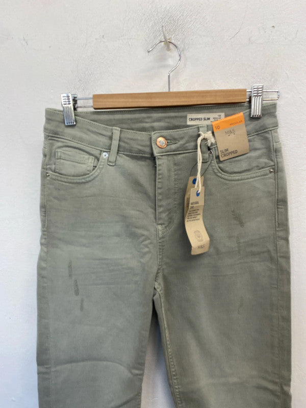 Lovely m&s mint green distressed new jeans UK 10 AO001