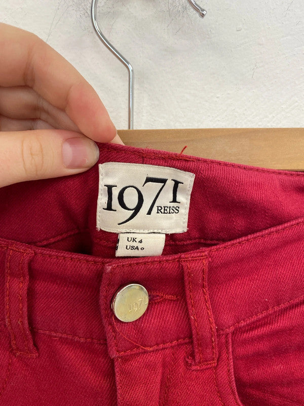 Reiss 1971 Fabulous Smith Cherry Red Skinny Jeans UK 4 MM005