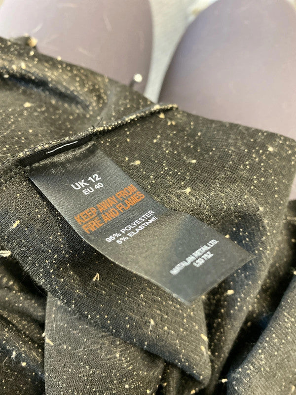 Fabulous Matalan geometric loose fit dress Uk12 beige & black classic AO001