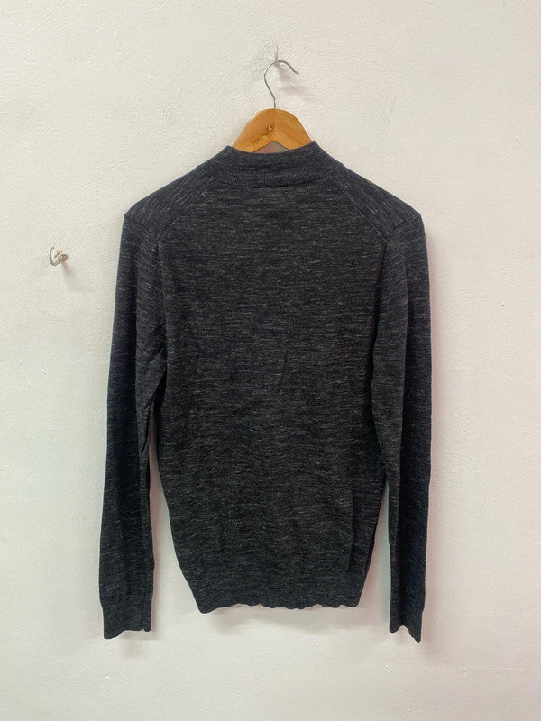 Classic charcoal 1/4 zip M&S jumper men’s Small CN001