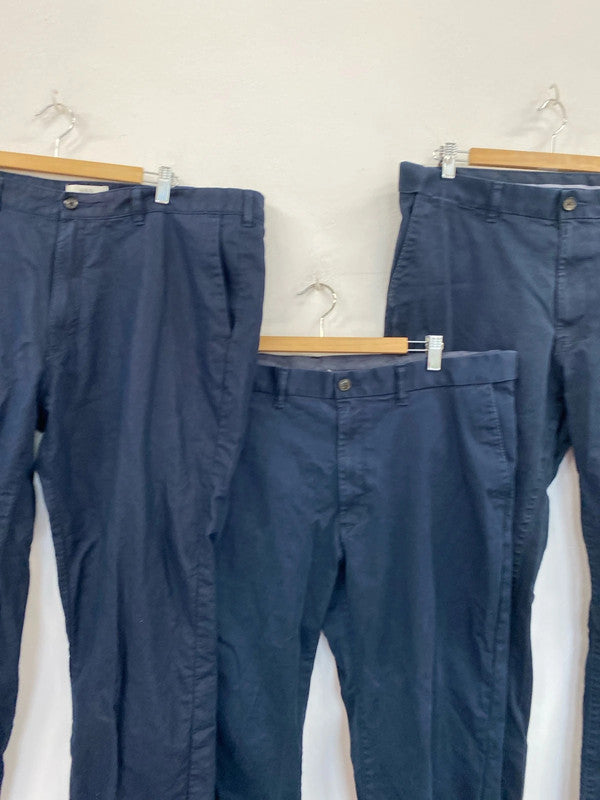 M&S Navy chinos Uk42 W 31L / 29L Trio #92 JS004