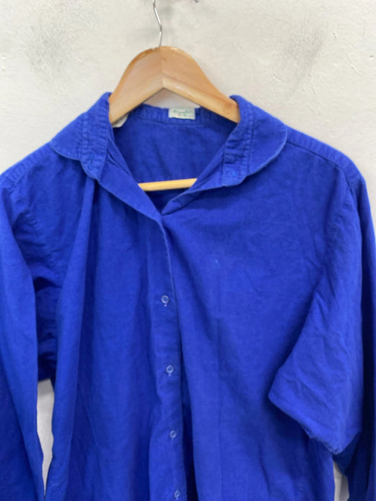 Lovely blue Benneton blue shirt vintage UK 16-18 MM005