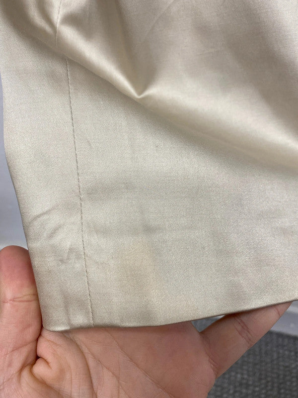 Coast Gorgeous Cream & Black Floral Embroidered Satin Belted Dress UK 14 AW002