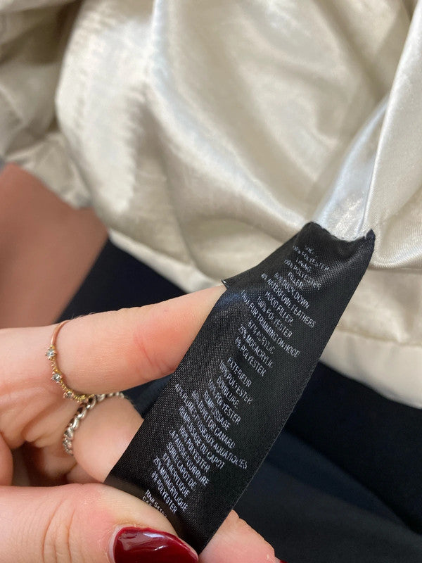 Gorgeous ivanka trump cream puffer faux fur hood coat UK M KM005