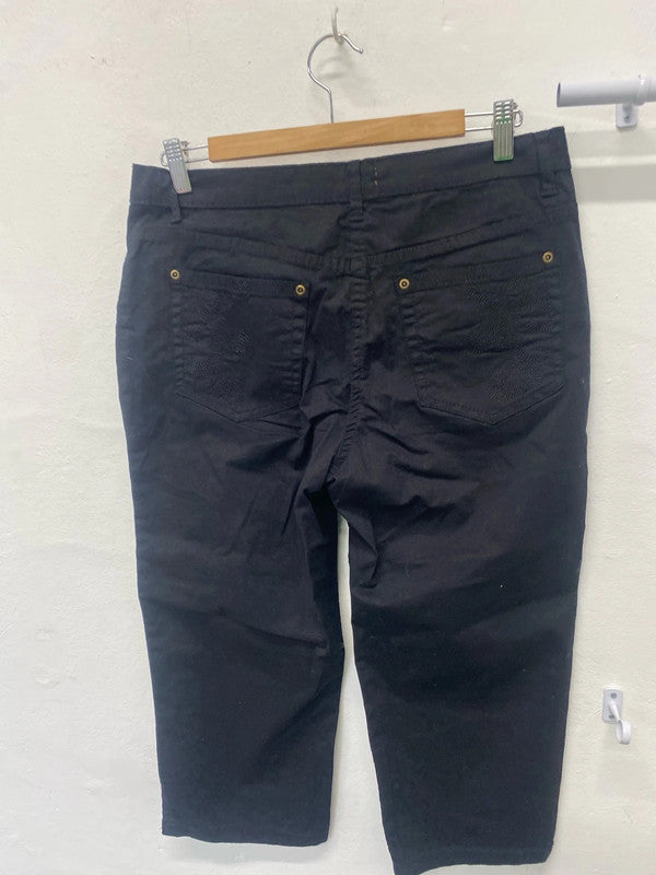 Fabulous cropped black trousers by Cheer Germany Uk12 LW005