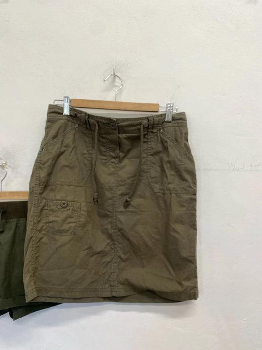 Lovely duo of khaki shorts skirt cargo UK 10\12 SW001 #8