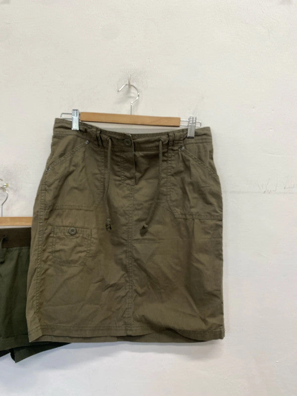 Lovely duo of khaki shorts skirt cargo UK 10\12 SW001 #8