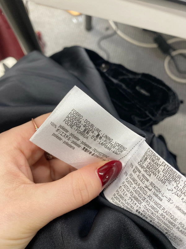 Lovely Zara black velvet look shirt shacket uk m-l AO001