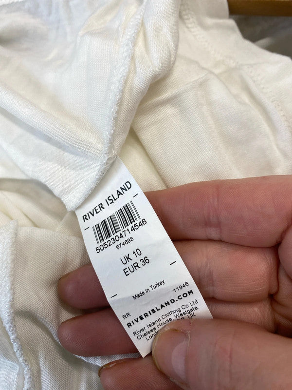 Fabulous Cream tank top from River Island embellished Uk10 JB001