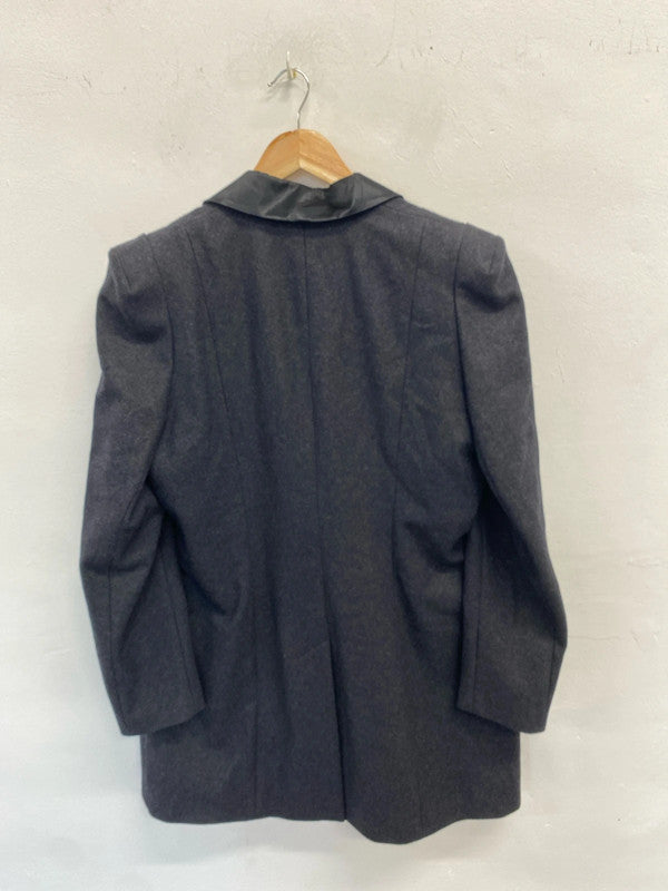 Fabulous next grey overcoat wool blend UK 16 JB005