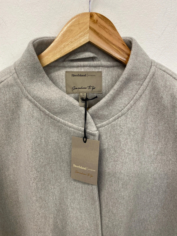 River Island Cozy Grey Oversize Jacket Size L KN003
