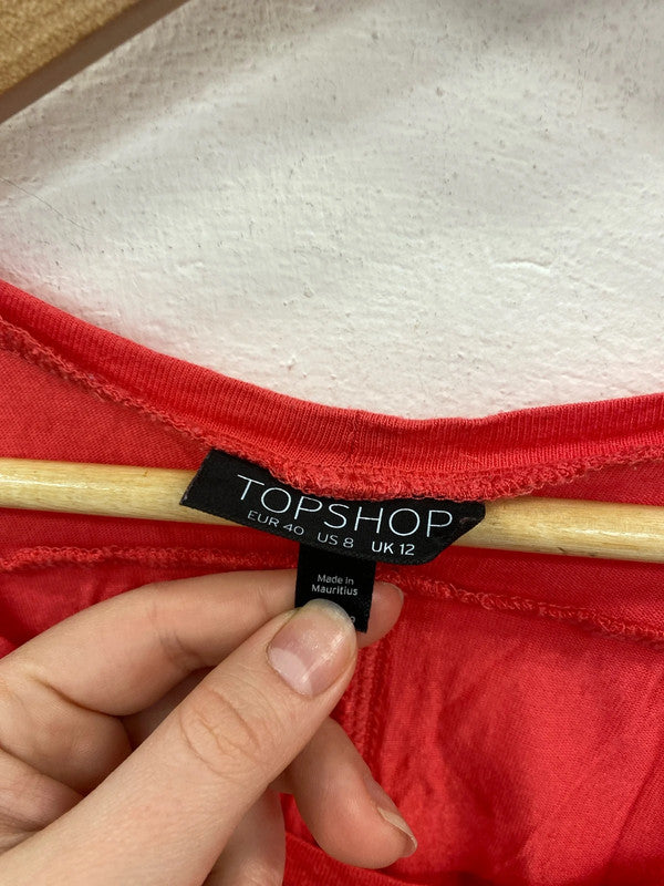 Zara Topshop Fabulous Coral Orange Tunic Tops Duo UK 12 #16 NN001