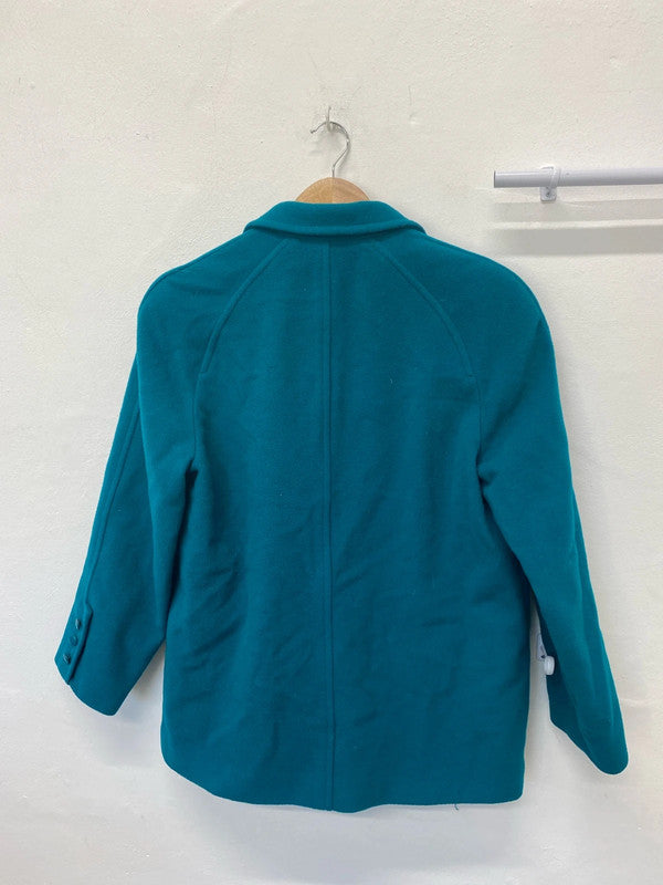 Fabulous Vintage Planet wool blend teal coat Uk14 MW001