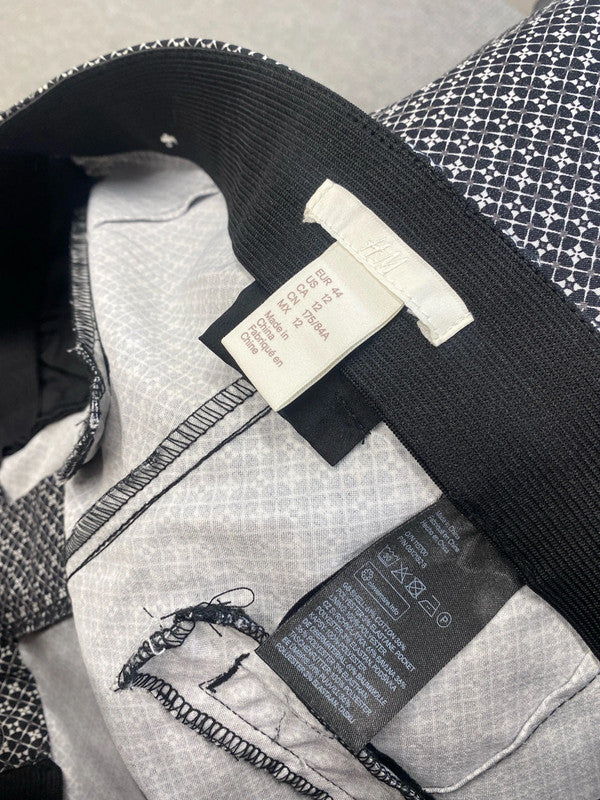Lovely H&M black and white pattern office trouser chino UK 16 KM003