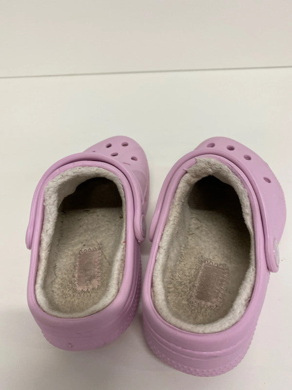 Fabulous Fur lined Baby pink crocs size10-11 kids ZM001