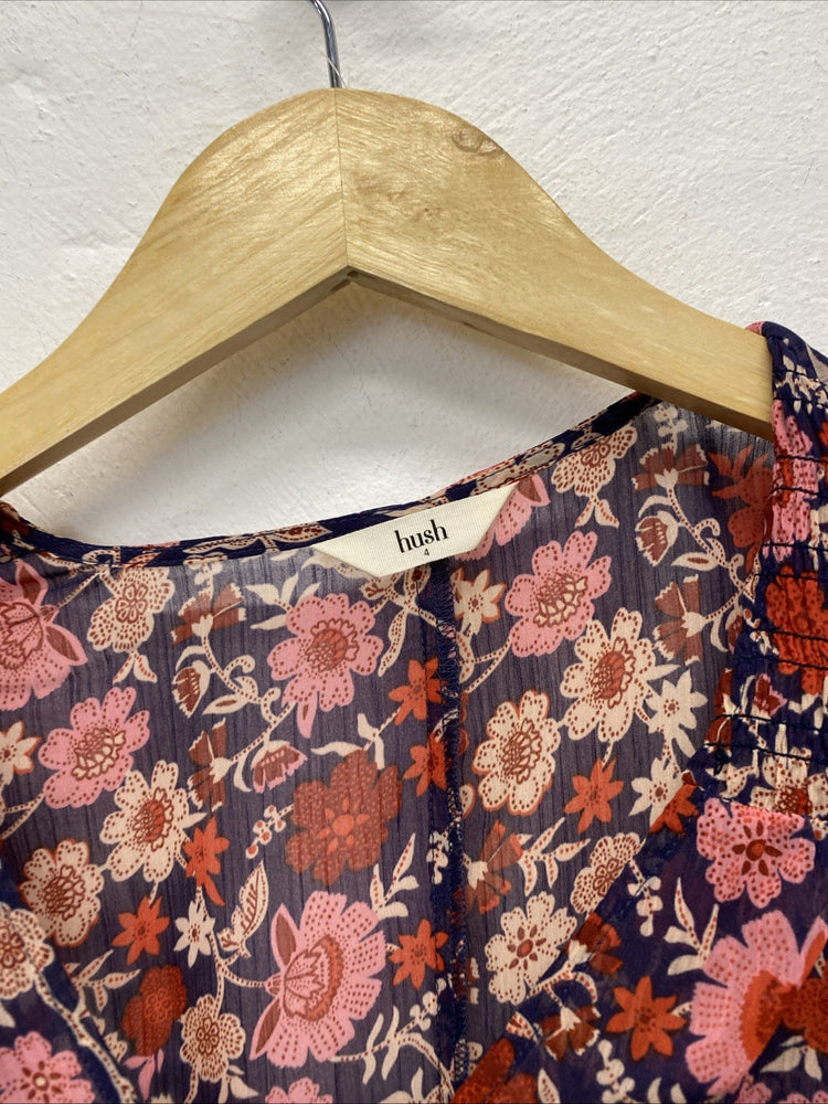 Stunning Overlay Hush Demi Godet midi dress Uk4-6 SS004