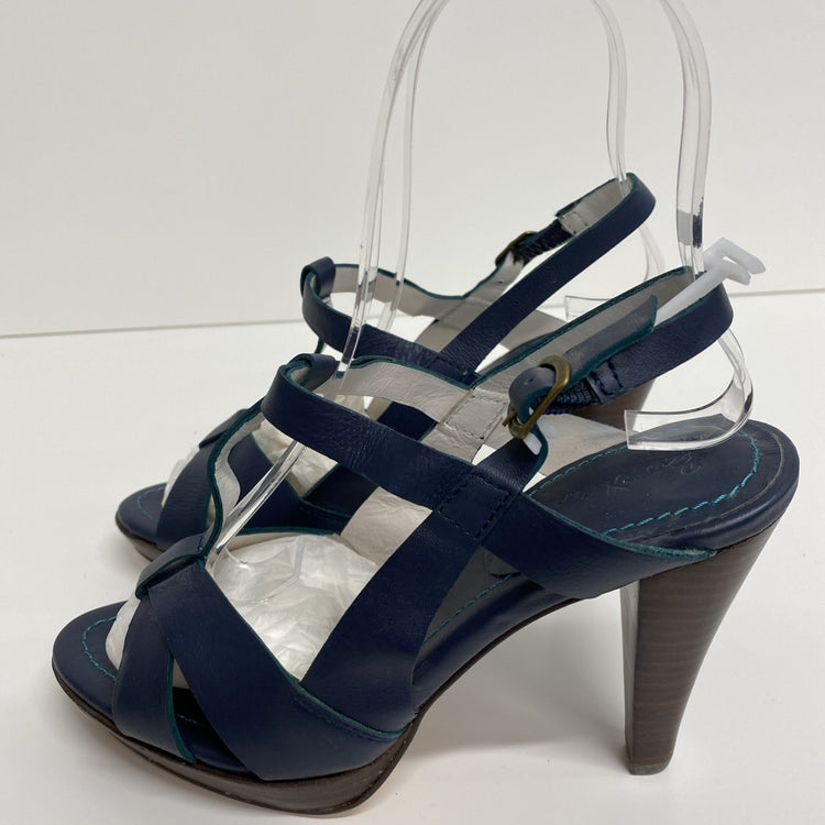 BODEN LADIES Navy Strappy Heels RRP £120 SIZE 5 Leather Occasion Party LW005