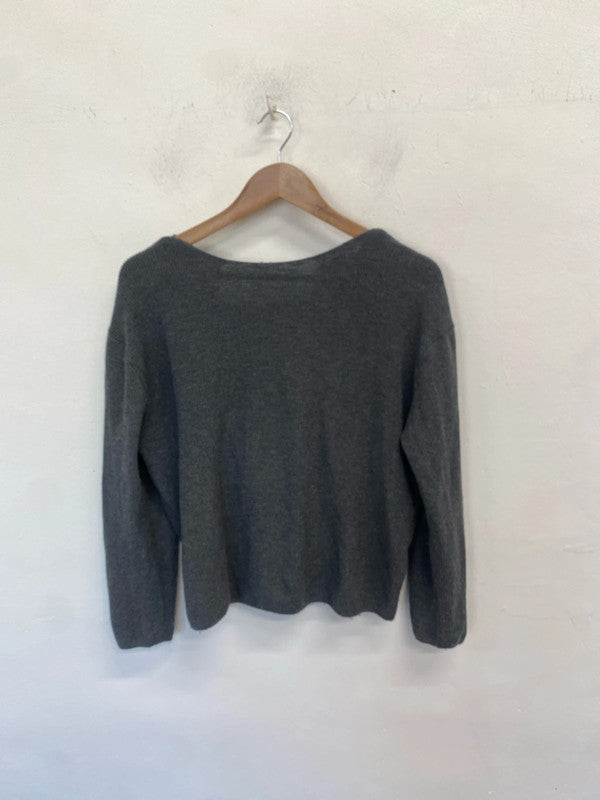 Lovely h&m grey knit twist back jumper UK S LH002
