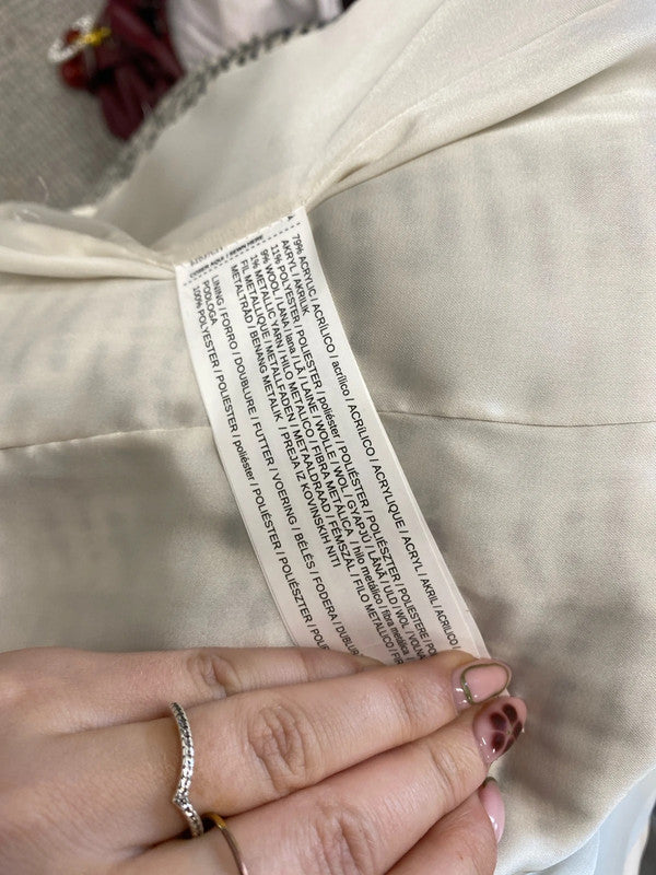 Stunning mango wool blend black white jacket UK M HS001