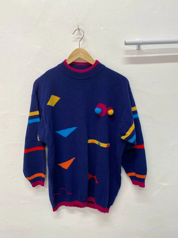 Fabulous Super soft United Colours of Benetton Vintahe 1980’s Pom Pom jumper MM005