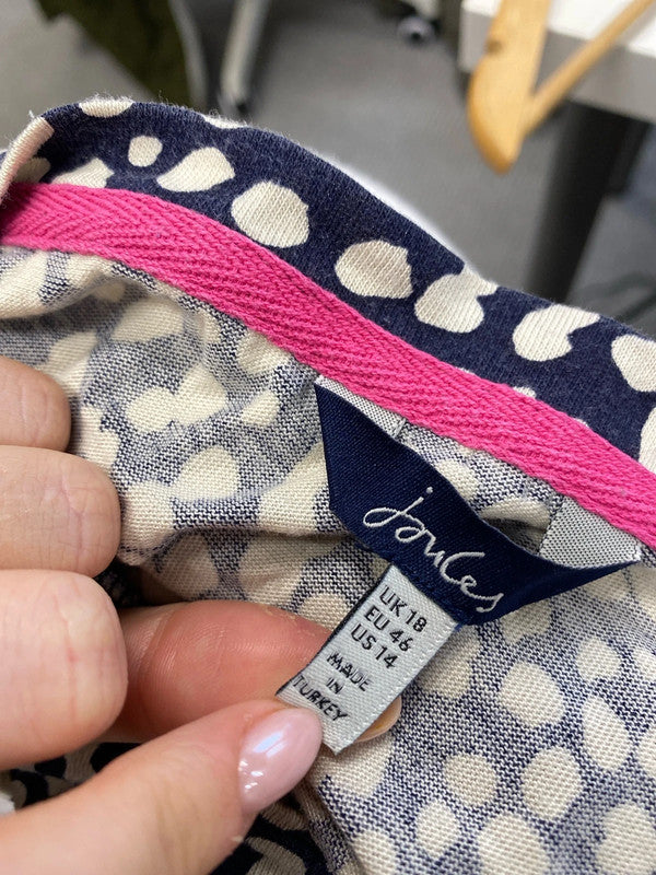 Lovely joules navy cream spotted top UK 18 KN002