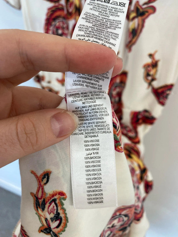 Redherring Elegant Cream & Red Paisley Mini Dress UK 12 SW001