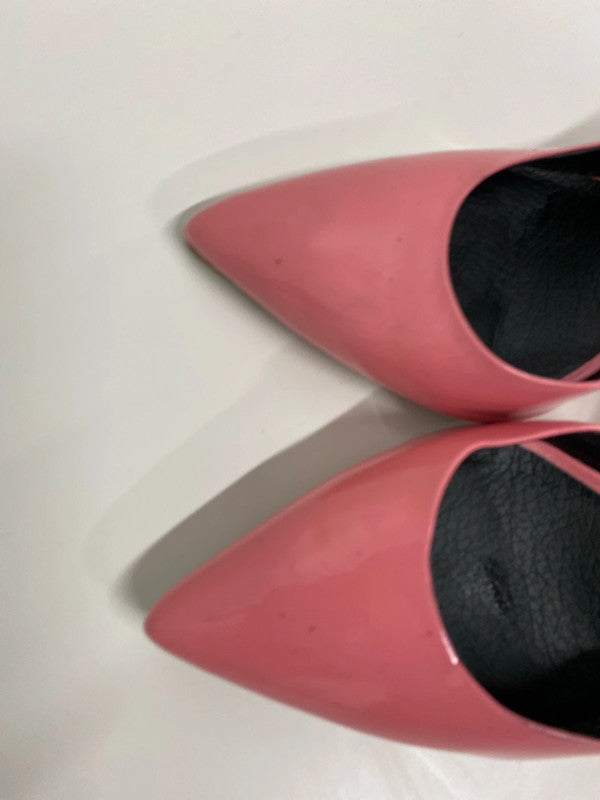 Fabulous Barbie Pink stiletto shoes UK6 faux patent leather KM004
