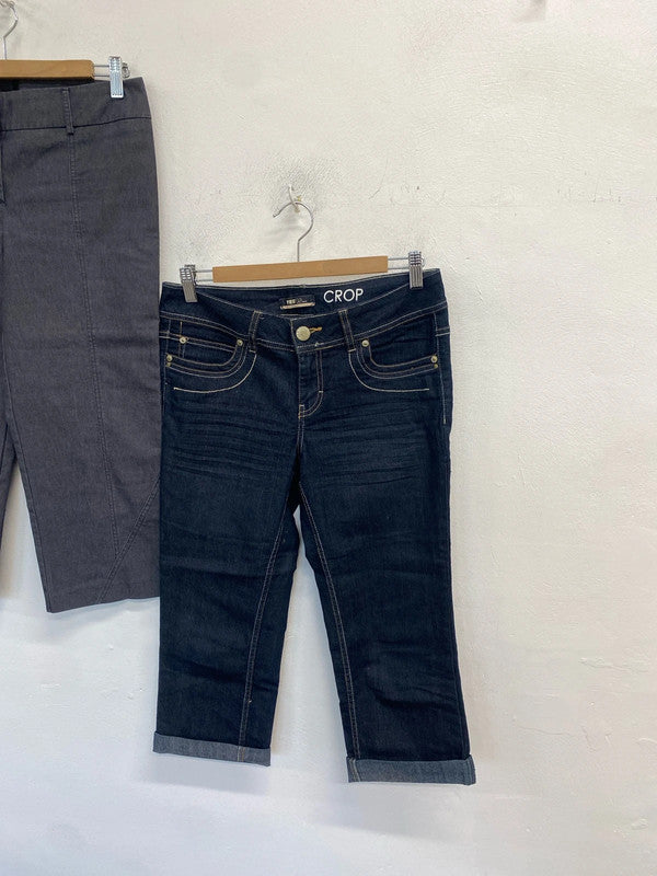 Lovely duo of cropped trousers navy grey yes yes Florence + Fred uk 10 crop SW001 #16