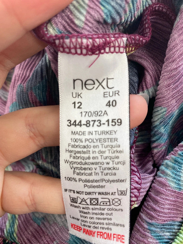 Next Fabulous Burgundy Botanical Beach Jumpsuit UK 12 MB001