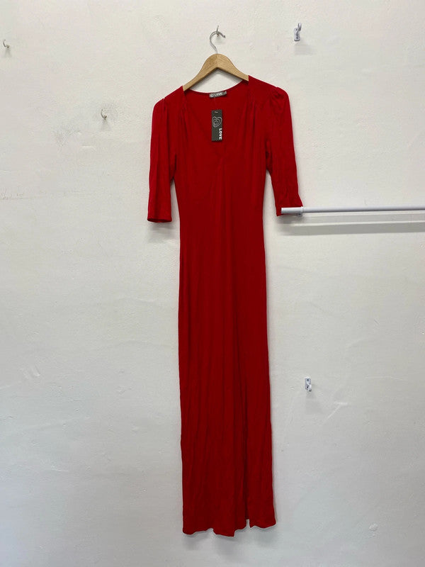 Fabulous Love red maxi dress casual classic UkS New KA001