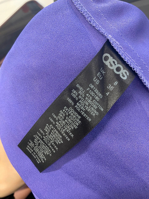 Stunning asos design purple lace halterneck midi dress UK 8 JM008