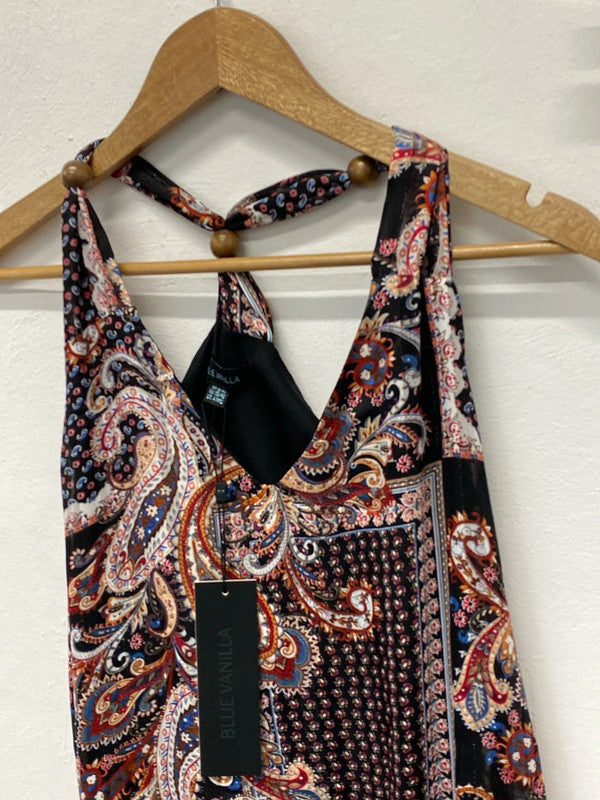 Fabulous new Blue Vanilla Midaxi Uk8 ethnic pattern floaty romantic LL003