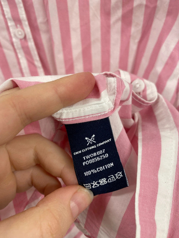Crew Clothing Company Stylish Pink Stripe Girlfriend Fit Shirt UK 10 MM005