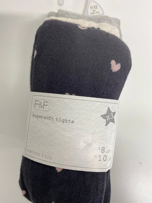 Lovely 3 pack of F&F tights pattern age 11-12yr JB001